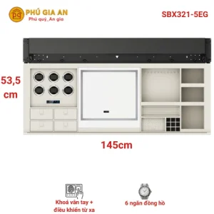 Tủ gương trang điểm Philips SBX321, 6 ngăn đựng đồng hồ
