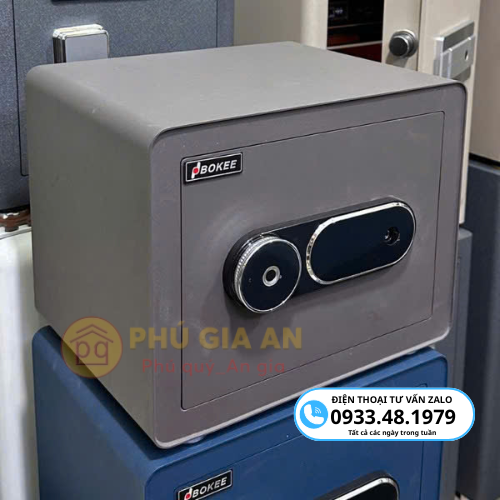 Két sắt BOKEE BK30VT mini thông minh vân tay điện tử - Màu xám 2 3