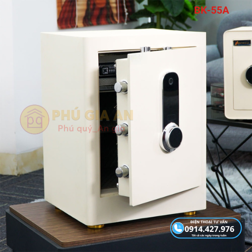 Két sắt thông minh Bokee BK55A khóa vân tay điện tử kết nối điện thoại - Màu kem 2 bk 55a series cream 4