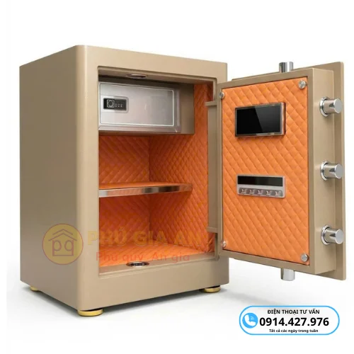 Két sắt thông minh Bokee BK55A khóa vân tay điện tử kết nối điện thoại 10 bk 55a series vang gold