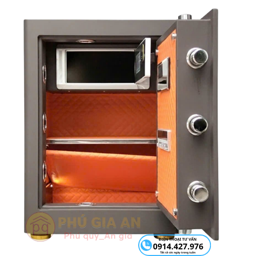 Két sắt thông minh Bokee BK55A khóa vân tay điện tử kết nối điện thoại - Màu xám 4 bk 55a seriies brown 6 1