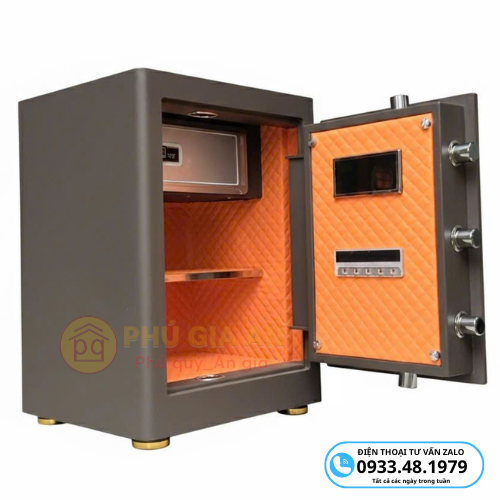 Két sắt thông minh Bokee BK55A khóa vân tay điện tử kết nối điện thoại - Màu xám 5 bk 55a seriies brown 7 1