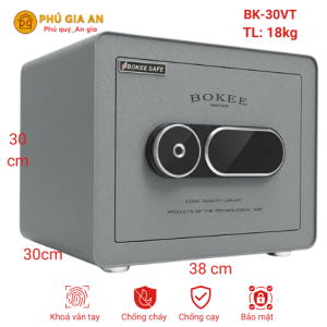 Két sắt BOKEE BK30VT mini thông minh vân tay điện tử - Màu xám