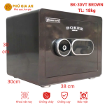 Két sắt BOKEE BK30VT mini thông minh vân tay điện tử – Màu nâu ánh gold