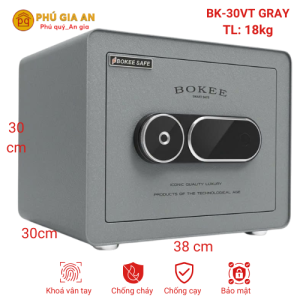 Két sắt BOKEE BK30VT mini thông minh vân tay điện tử - Màu xám