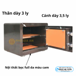 Két sắt BOKEE BK30VT mini thông minh vân tay điện tử – Màu nâu ánh gold