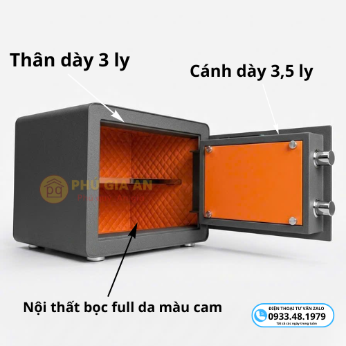 Két sắt BOKEE BK30VT mini thông minh vân tay điện tử - Màu xám 3 ket sat bokee bk30vt golden brown thong minh van tay dien tu 4
