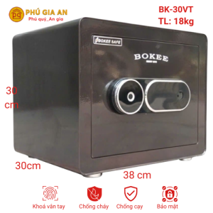 Két sắt BOKEE BK30VT mini thông minh vân tay điện tử - Màu nâu ánh gold
