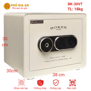 Két sắt BOKEE BK30VT mini thông minh vân tay điện tử - Màu kem