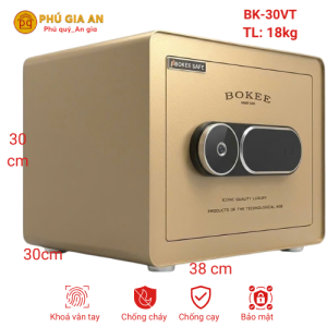 Két sắt BOKEE BK30VT mini thông minh vân tay điện tử - Màu vàng gold