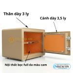 Két sắt BOKEE BK30VT mini thông minh vân tay điện tử – Màu vàng gold