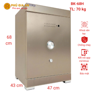 Két sắt Bokee BK68H cao cấp thông minh vân tay điện tử - Màu vàng gold