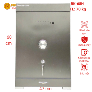 Két sắt Bokee BK68H cao cấp thông minh vân tay điện tử - Màu xám