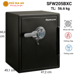 Két sắt Sentry Safe SFW205BXC khoá vân tay , nhập khẩu Mỹ