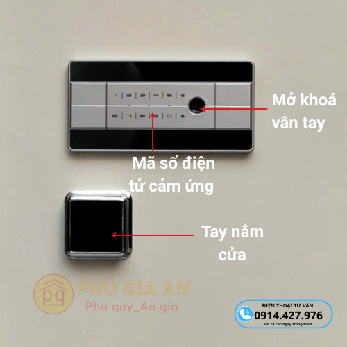 Két sắt Bokee BK100A1 cao cấp thông minh vân tay điện tử - Màu trắng kem 5 ket sat thong minh bokee bk100a1 khoa van tay trang 2