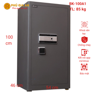 Két sắt Bokee BK100A1 cao cấp thông minh vân tay điện tử - Màu xám