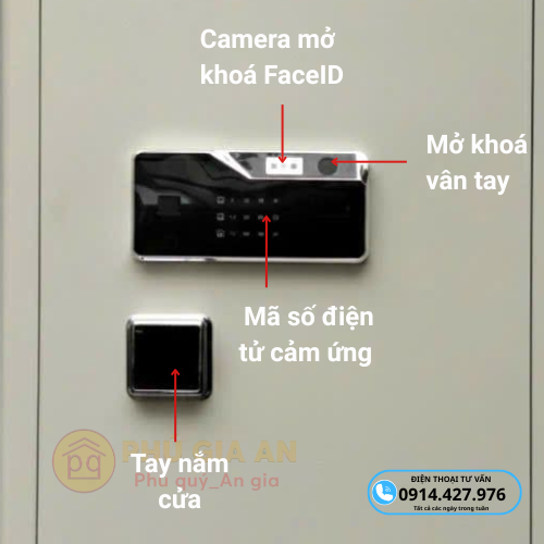 Két sắt Bokee BK100FI vân tay nhận diện khuôn mặt FaceID, APP điện thoại - Màu trắng kem 10 ket sat thong minh bokee bk100f mo bang face id trang 2
