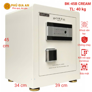 Két sắt Bokee BK45B thông minh kết nối điện thoại - Màu kem