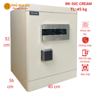 Két sắt Bokee BK50C thông minh kết nối điện thoại - Màu kem