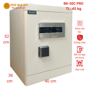 Két sắt Bokee BK50C thông minh kết nối điện thoại - Màu kem