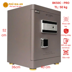 Két sắt Bokee BK50C thông minh kết nối điện thoại - Màu nâu