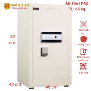 Két sắt thông minh BOKEE BK80A1  vân tay - Màu trắng kem