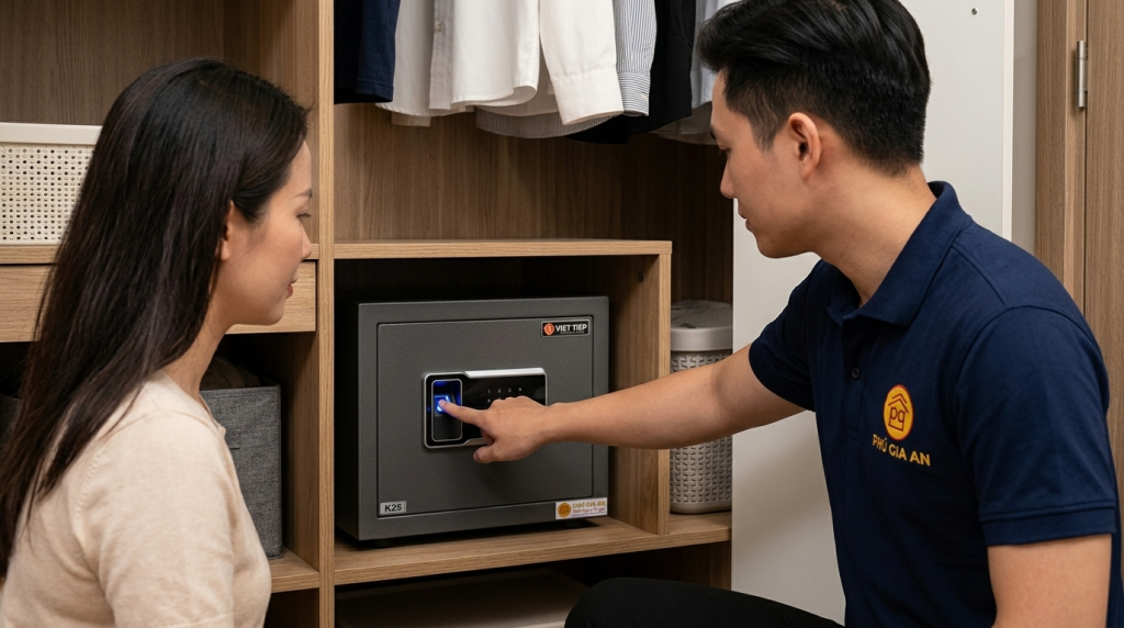 Két sắt mini Việt Tiệp K25 hay dòng khóa vân tay