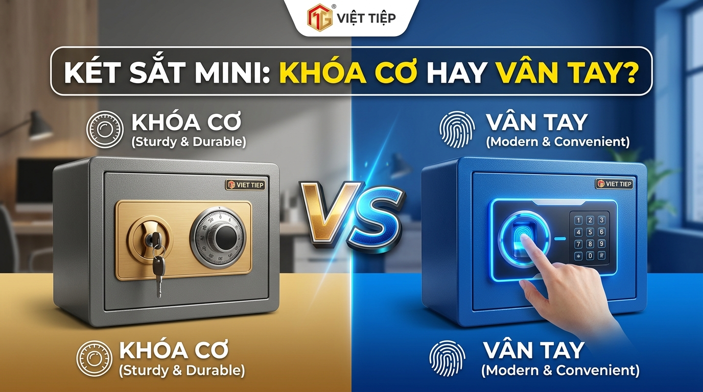 Nên mua két sắt mini Việt Tiệp khoá cơ hay khóa vân tay