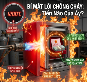 Báo giá két sắt Việt Tiệp theo cấu tạo lõi: Thép đúc đặc chống cháy vs Lõi thường